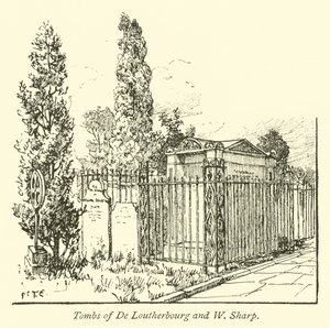 Tombs of De Loutherbourg and W. Sharp by English School