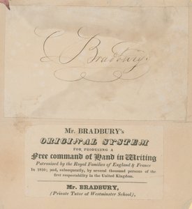 Trade Card for Mr Bradbury