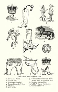Trade signs: Leather and Footwear by English School