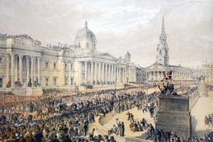 Trafalgar Square, from A Memorial of the Marriage of Edward VII and Alexandra of Denmark by English School