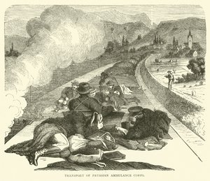 Transport of Prussian Ambulance Corps, November 1870 by English School