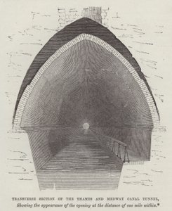 Transverse section of the Thames and Medway Canal Tunnel by English School
