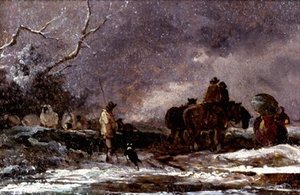 Travellers in a Blizzard by English School