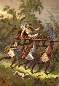 Travelling on a litter by English School