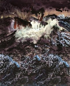 Trawler in the Rough Seas by English School