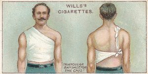 Triangular Bandage for the Chest, no. 37 from the First Aid series of Wills Cigarettes cards, 1913 by English School