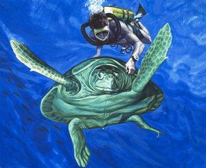 Turtle with Diver by English School