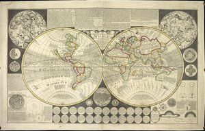 Two Hemisphere World Map by English School