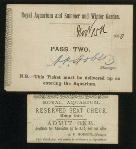 Two Tickets for the Royal Aquarium by English School