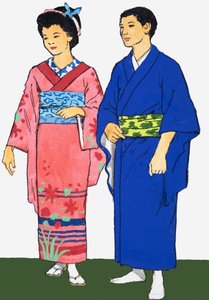Unidentified picture of Japanese man and woman by English School