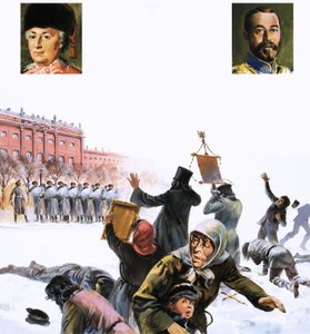 Unidentified Scene from Russian Revolution of 1905 by English School