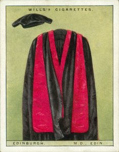 University Hoods and Gowns: Edinburgh University, Doctor of Medicine, MD, Edin by English School