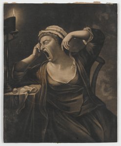 Untitled (woman yawning), c.1780 by English School
