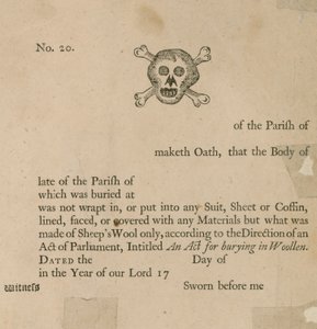 Unused form for witnessing the burial of a body in sheep
