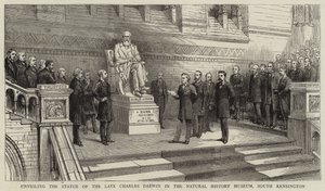 Unveiling the Statue of the Late Charles Darwin in the Natural History Museum, South Kensington by English School