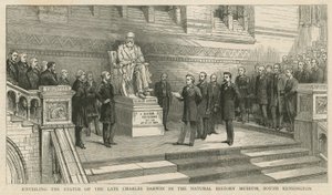 Unveiling the Statue of the Late Charles Darwin in the Natural History Museum, South Kensington by English School