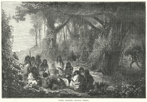Upper Amazons – Indians Dining by English School