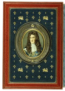 Upper cover, with oval portrait miniature of Charles II by English School