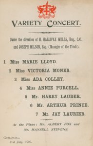 Variety Concert, Starring Marie Lloyd and Others by English School