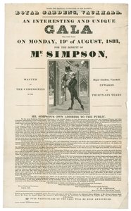 Vauxhall Gardens, Benefit for Mr. Simpson, 19 August 1833 by English School