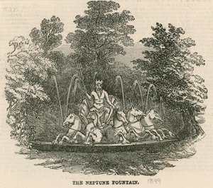 Vauxhall Gardens, London: The Neptune Fountain by English School