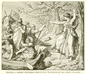 Velleda, a German Prophetess, Denouncing Vengeance on the Roman Invaders by English School