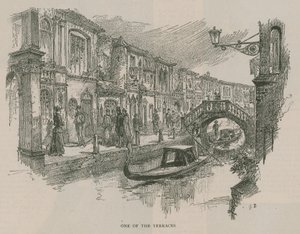 Venice in London: Sketches at Olympia - One of the Terraces by English School