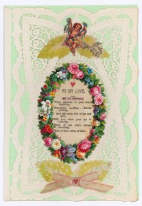 Victorian Valentine Card by English School