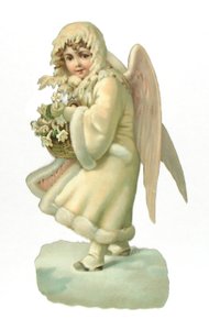 Victorian Scrap Paper Relief of a Winged Child