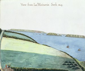 View from La Moinerie, Serk, 1849 by English School