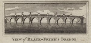View of Blackfriars Bridge, London by English School