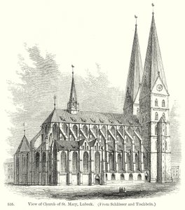 View of Church of St Mary, Lubeck by English School