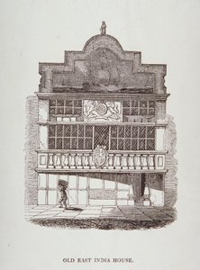 View of East India House, with figure in front, c.1700 by English School