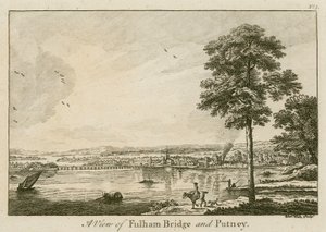 View of Fulham Bridge at Putney by English School