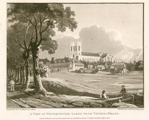 View of Westminster from Tothill Fields by English School