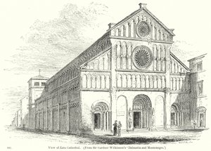 View of Zara Cathedral (engraving) by English School