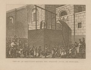 View of an execution before the debtors door of Newgate by English School