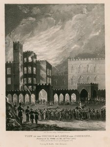 View of the Houses of Lords and Commons, Destroyed by Fire on 16 October 1834 by English School