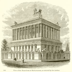 View of the Mausoleum at Halicarnassus, as Restored by the Author by English School
