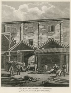 View of the Skin Market in Leadenhall, in the Parish of St Peter Upon Cornhill, London by English School