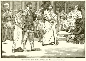 Virtues of the Roman Woman (Virginia in the Forum) by English School