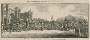 Visit of Queen Victoria to the City of London, Leaving Buckingham Palace by English School