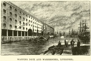 Wapping Dock and Warehouses, Liverpool by English School