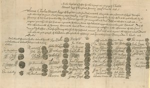Warrant for the execution of King Charles I by English School