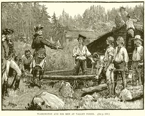 Washington and His Men at Valley Forge by English School