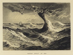 Water spout at sea by English School