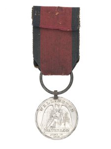 Waterloo Medal, one of two medals awarded to Surgeon William Jones by English School