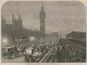 Westminster Bridge Lighted by the New Lime Light by English School