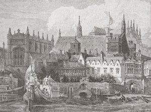 Westminster Hall Seen from the Thames During the Reign of Charles I