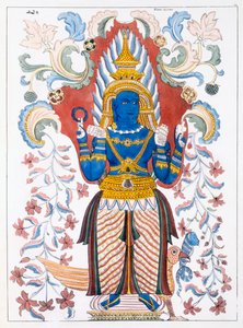 Wiebesana Dewa Raja, the Four Hill Guards, from The History and Doctrine of Buddhism by Edward Upham, 1829